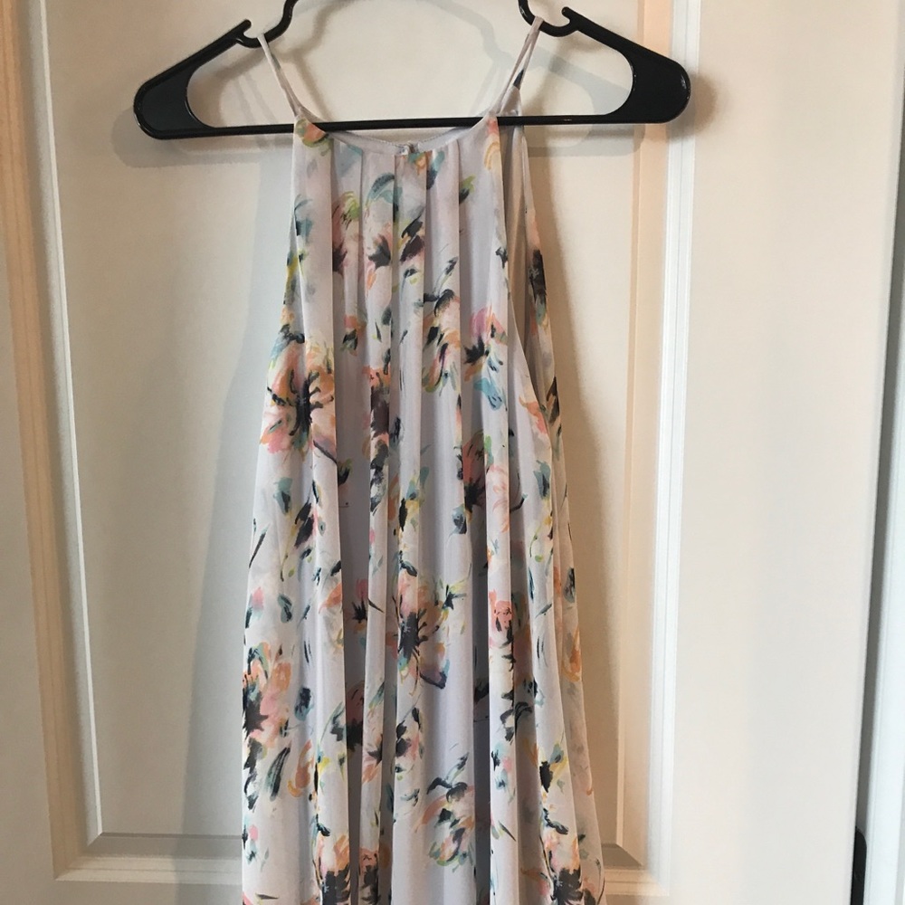 Lush. Light pink floral sleeveless dress